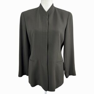 Emanuel Ungaro Blazer Jacket Women Size 6P Wool Blend Minimalist Business Casual